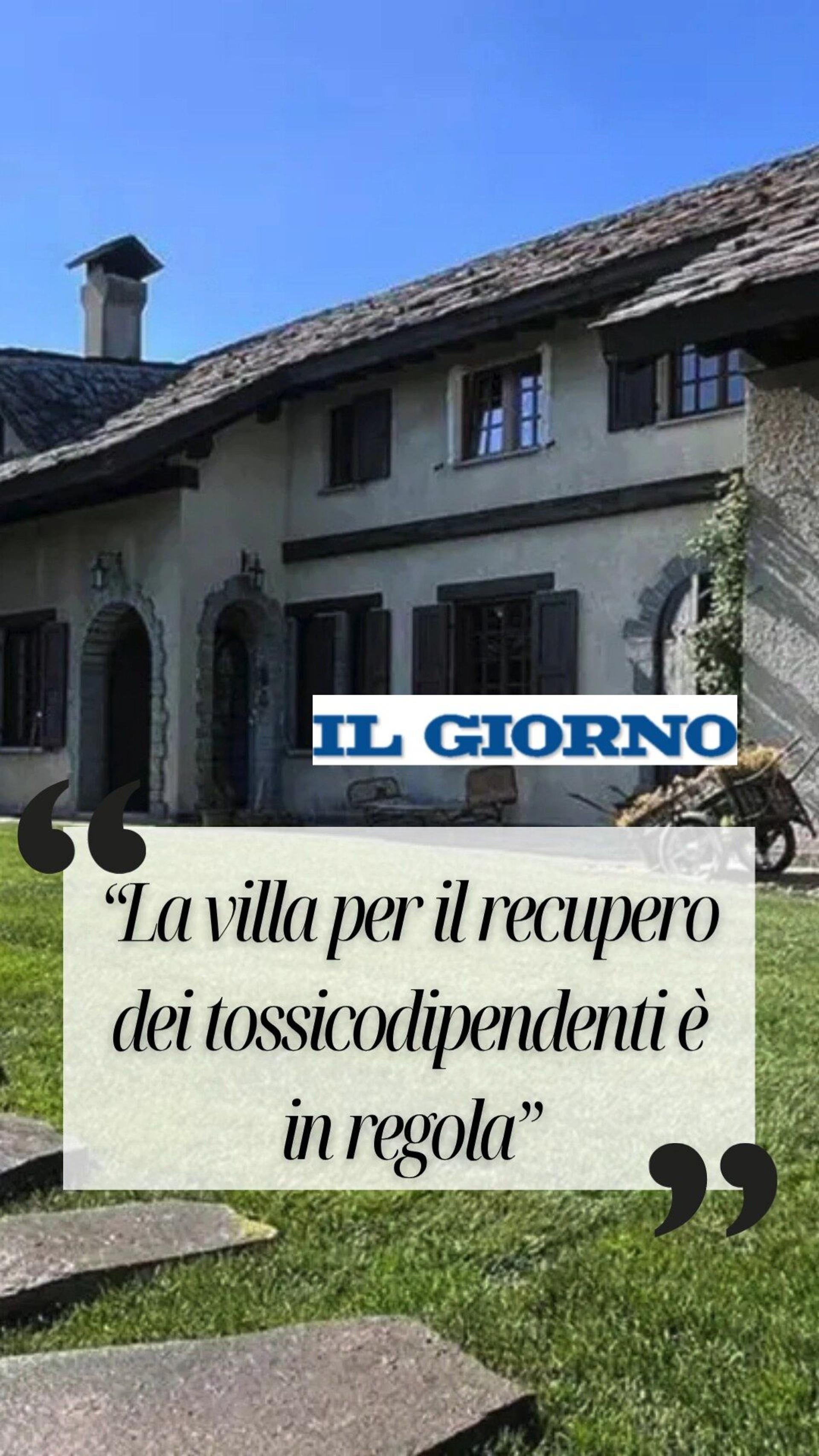 La villa per il recupero dei tossicodipendenti e in regola